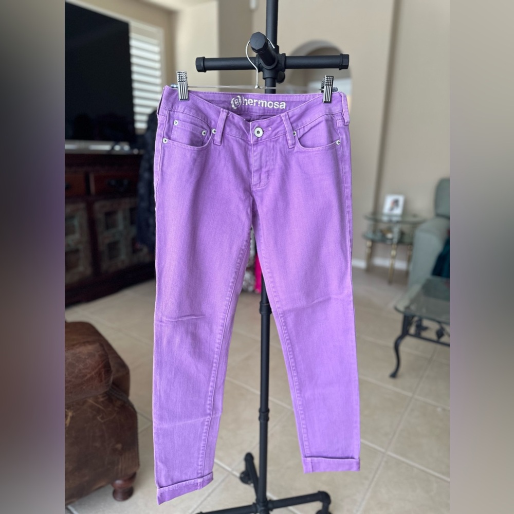 purple jeans